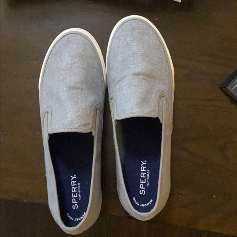 Grey Sperry Loafers